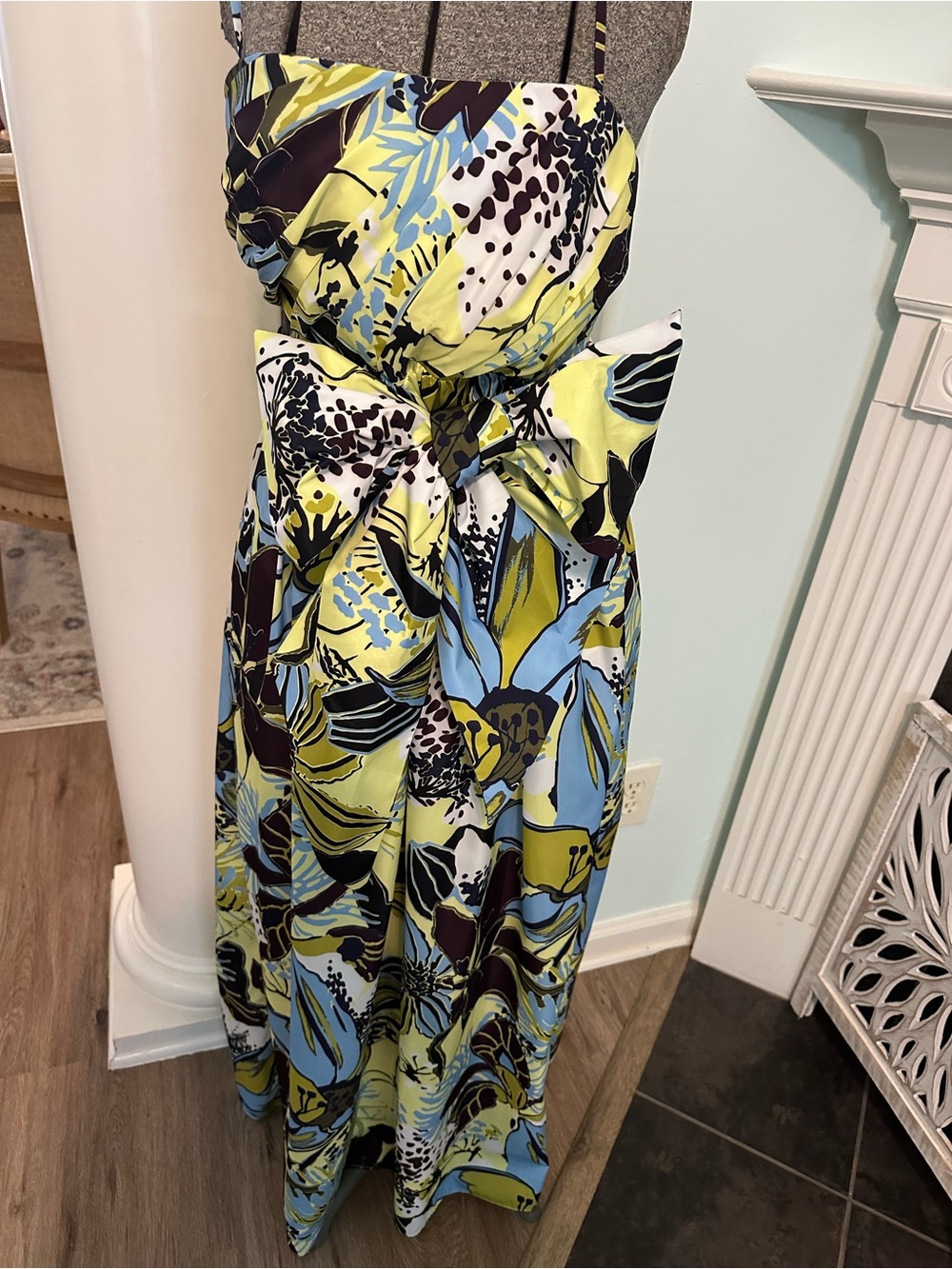 Tanya Taylor Floral Maxi Dress Size 8 | Multi-Way Tie Back | Pockets